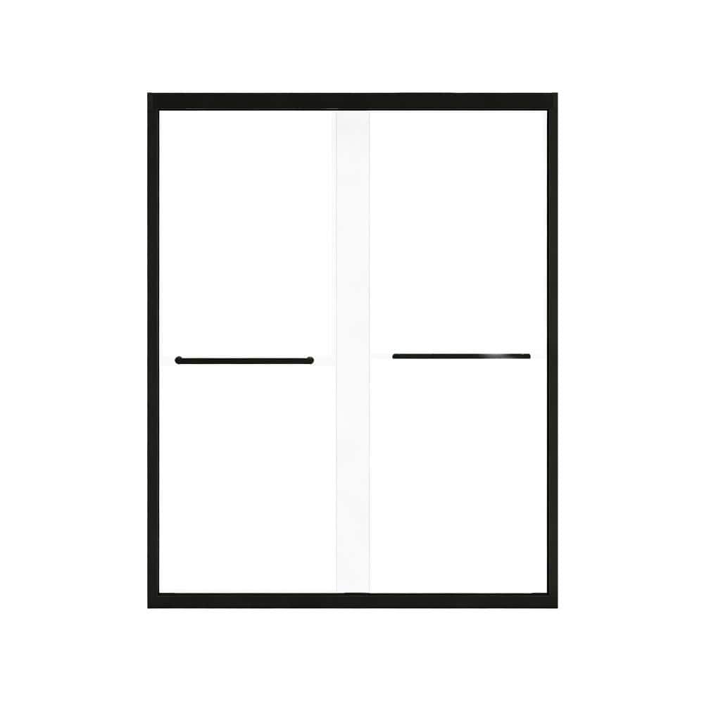 60 in. W x 72 in. H Sliding Semi-Frame Shower Door in Black Finish with Clear Tempered Glass price history on PriceWatchPro