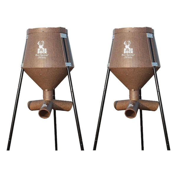 200 lbs. Gravity Fed Tripod Corn and Protein Pellet Feeder (2-Pack)