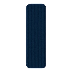 Diego Navy 28 in. x 8.7 in. Solid Non-Slip Rubber Back Stair Tread Cover (Set of 15)