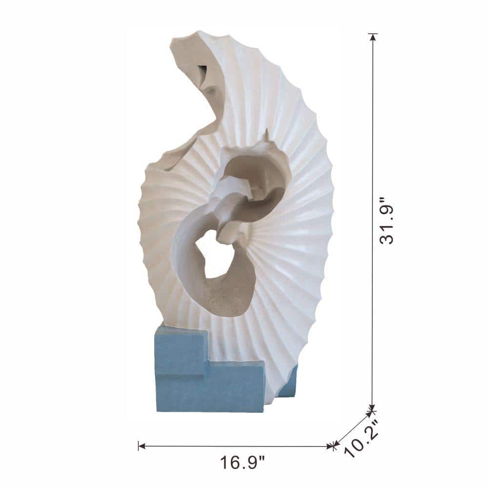 "16.9x10.2x31.9"" White Abstract Water Fountain with Blue Base & Light, Indoor/Outdoor" price history on PriceWatchPro