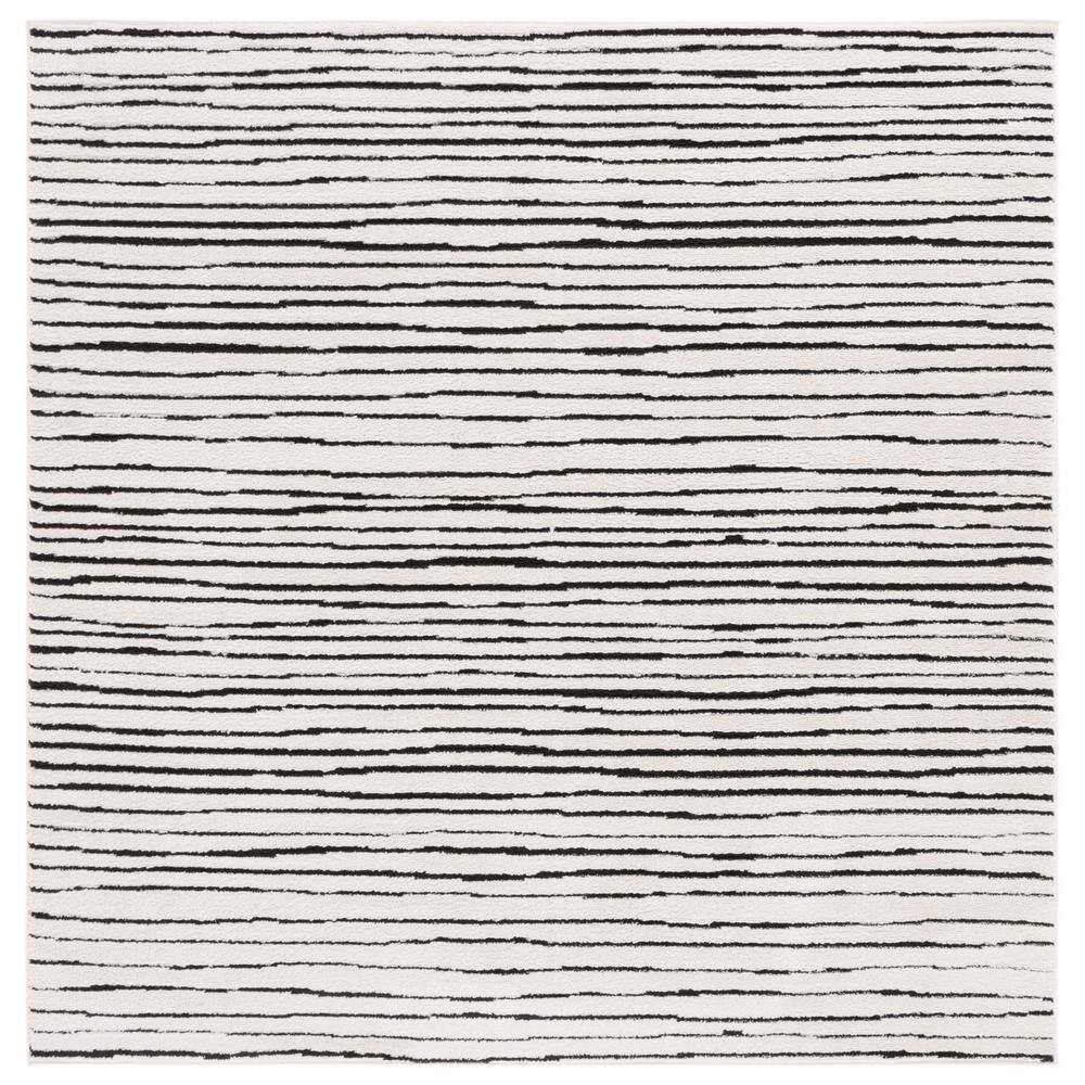 Melody 4 ft. x 4 ft. Ivory/Black Striped Square Area Rug price history on PriceWatchPro