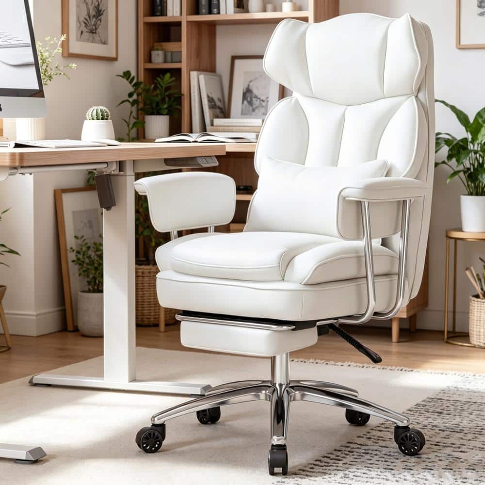 ホワイトダイニングチェア　キムウォンホ WONDER COMFORT Big Tall PU Leather Reclining High Back Executive