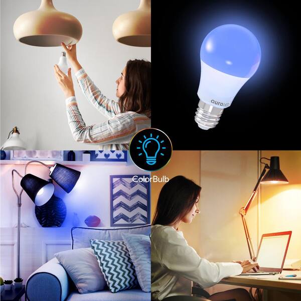 Tzumi Aura LED ColorKit 75 Watt Equivalent A21 Dimmable Multi Color LED Light Bulb with Light Strip and Light Bar 6500K 8866HD