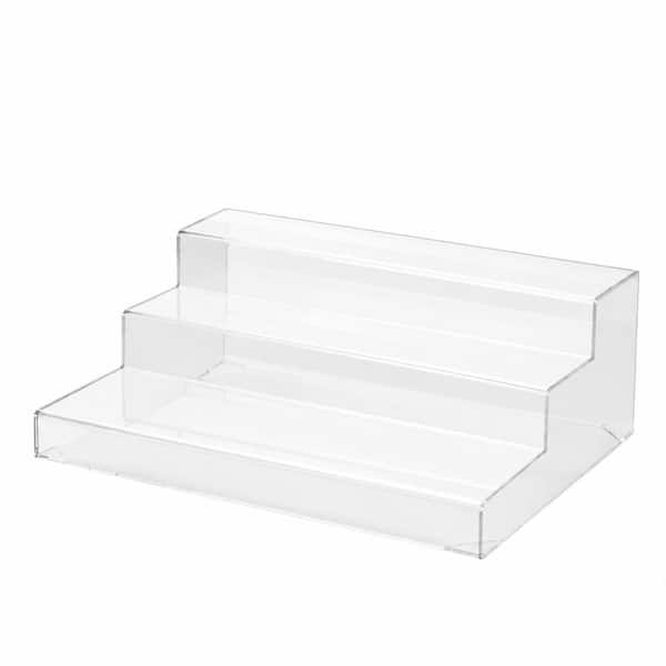 3-Tier Clear Acrylic Liquor Bottle Display Shelf 16 in L x 12.5 in W x 6.5 in H Bar Organizer Stand