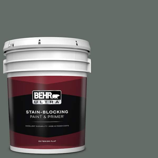 BEHR ULTRA 5 gal. #700F-6 Dense Shrub Flat Exterior Paint & Primer