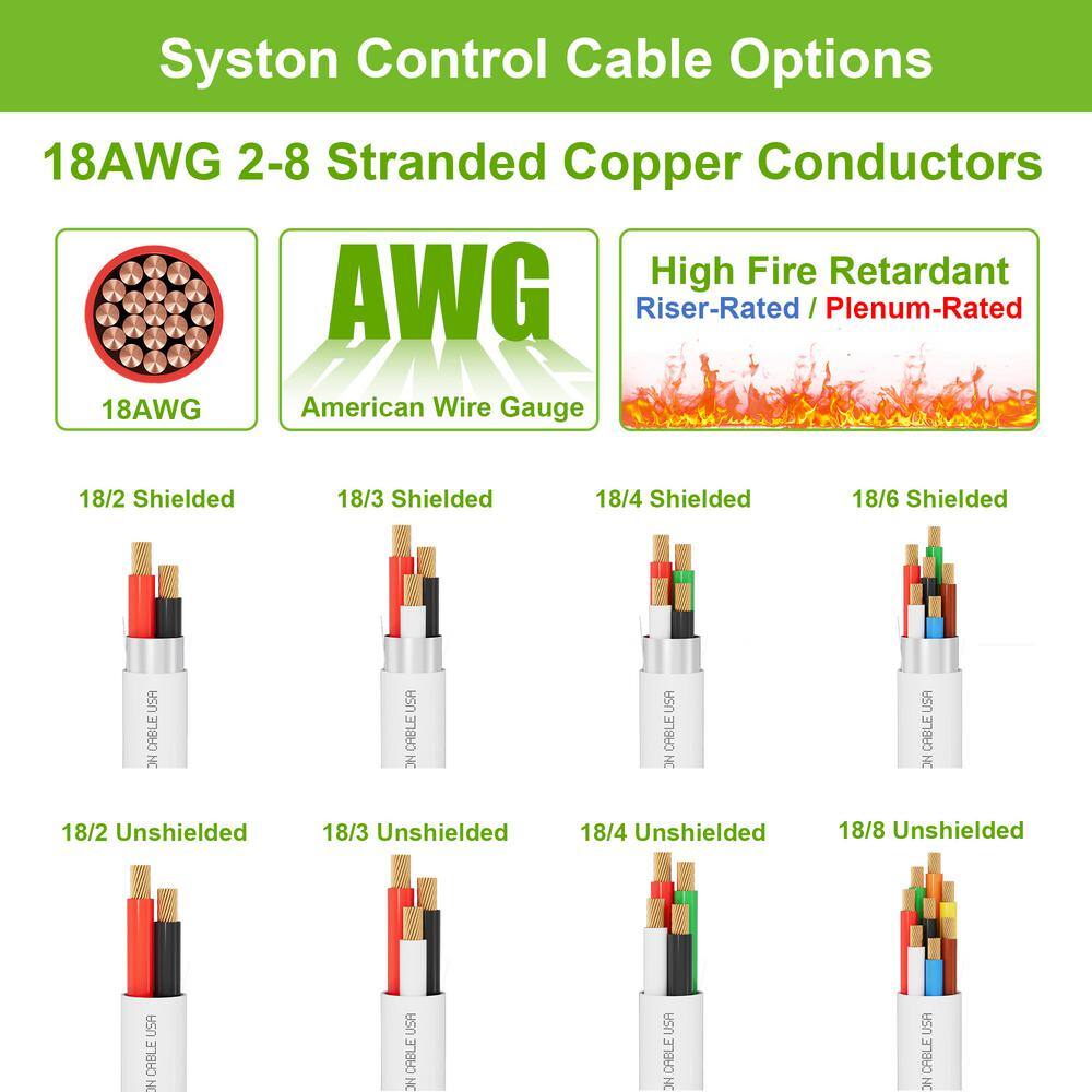 50 ft White 18/6 Stranded Copper Security Alarm Cable