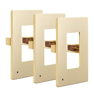 1-Gang Gold Decorator/Rocker Outlet Plastic Screwless Midsize Wall Plate with Nightlight (3-Pack)