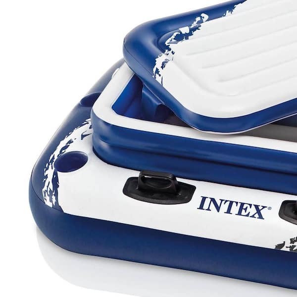 Blue Inflatable Vinyl Mega Chill II 72 Can Beverage Cooler Float with Lid