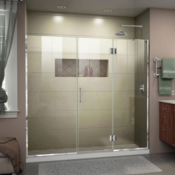 DreamLine Unidoor-X 68.5 in. to 69 in. x 72 in. Frameless Hinged Shower Door in Chrome