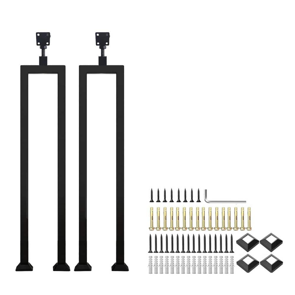 U-Shaped Adjustable Wrought Iron Stair Hand Rail for Indoor Outdoor Steps Porch Deck 2-Pack price history on PriceWatchPro
