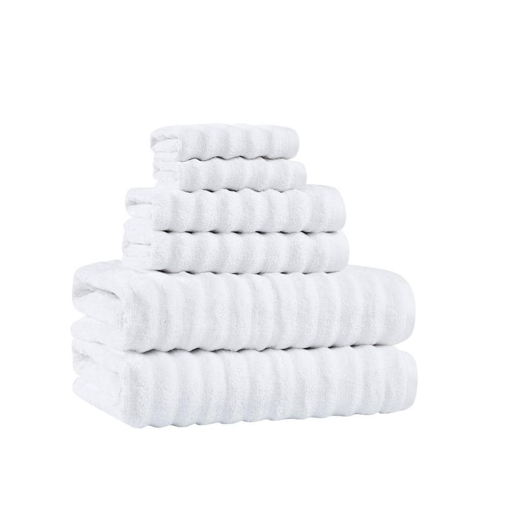 Textured Zero Twist 6-Piece White Solid Cotton Towel Set price history on PriceWatchPro