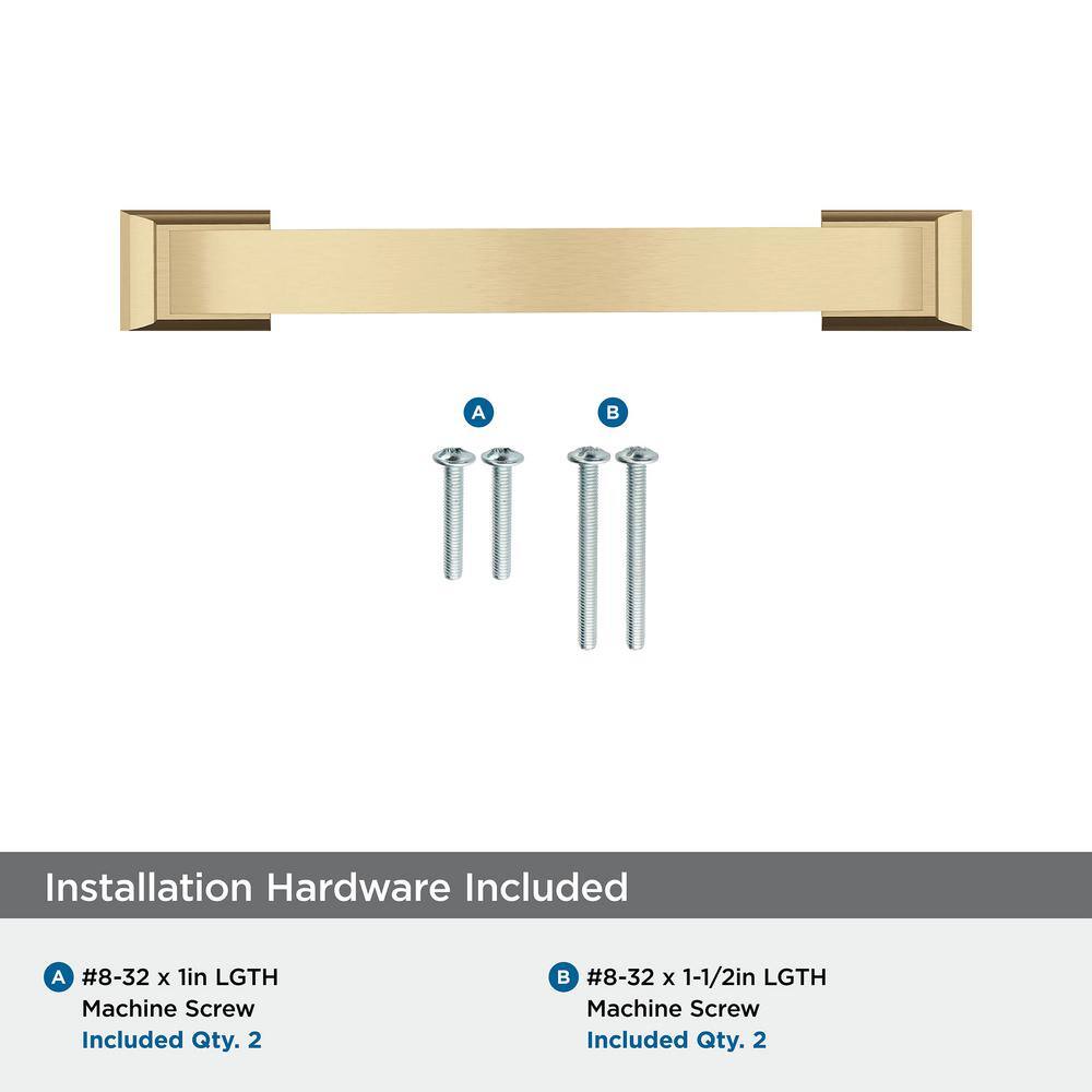 Champagne Bronze 3-3/4 inch Polished Cabinet Pull with Mounting Hardware