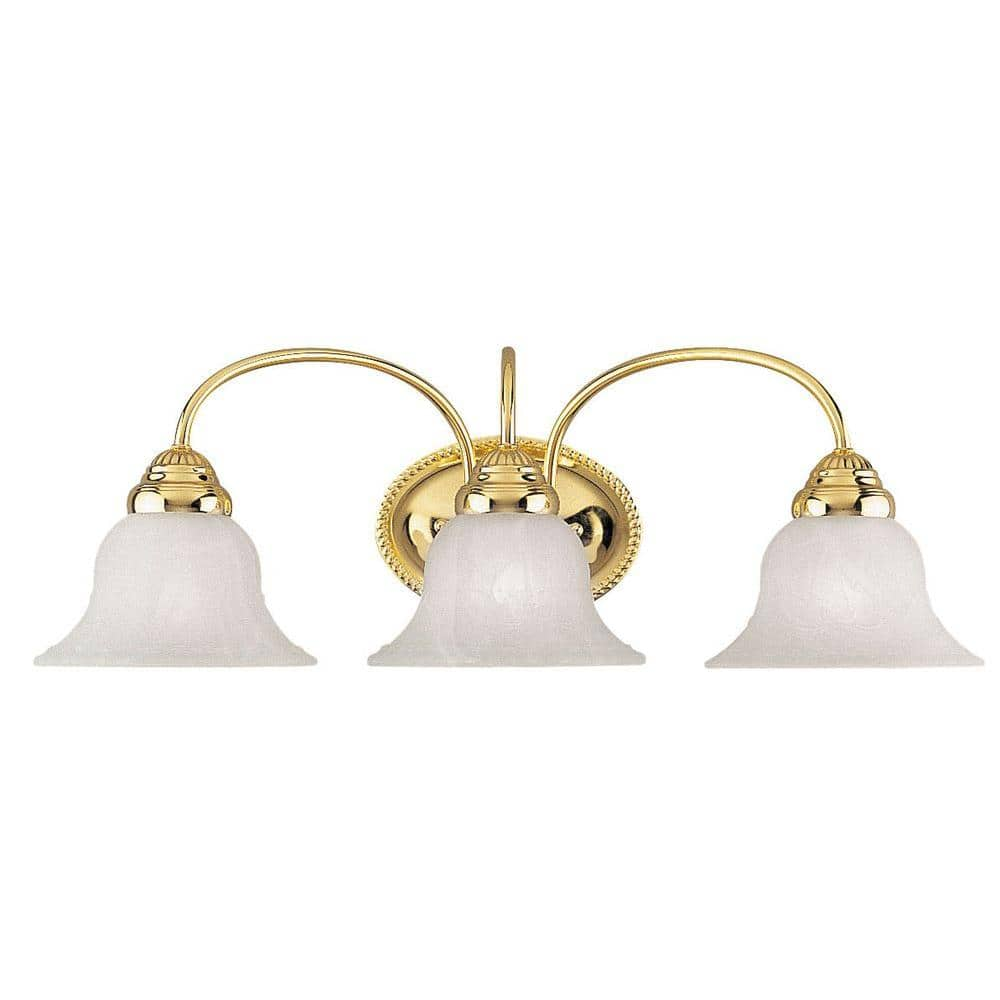 Livex Lighting Edgemont 3 Light Polished Brass Bath Vanity 1533 02 The Home Depot