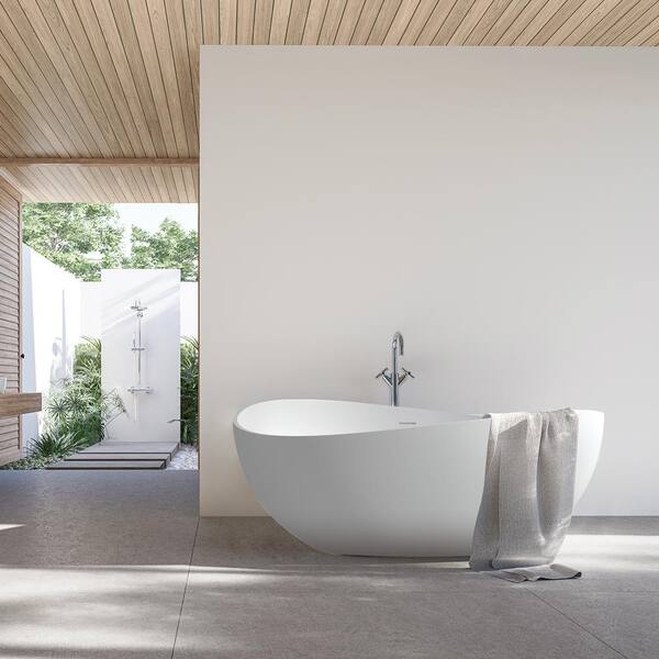 Altair Vespa 63 in. x 39 in. Soaking Bathtub with Center Drain in