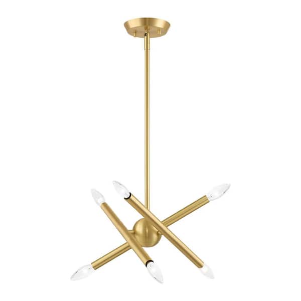AVIANCE LIGHTING Griffin-6 Light Satin Brass Chandelier