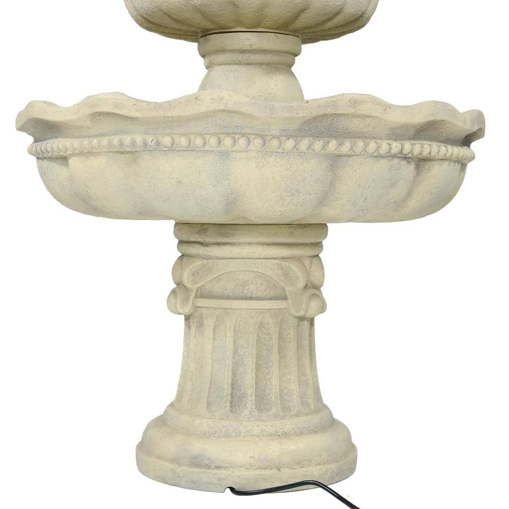 Elegant White Fiberglass 3-Tier Pineapple Outdoor Fountain