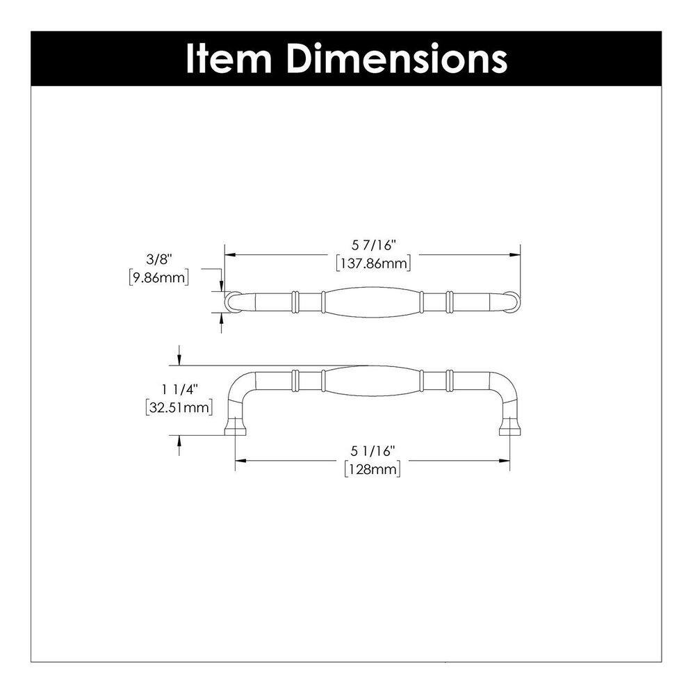 Oil Rubbed Bronze 5-Inch Transitional Cabinet Handles