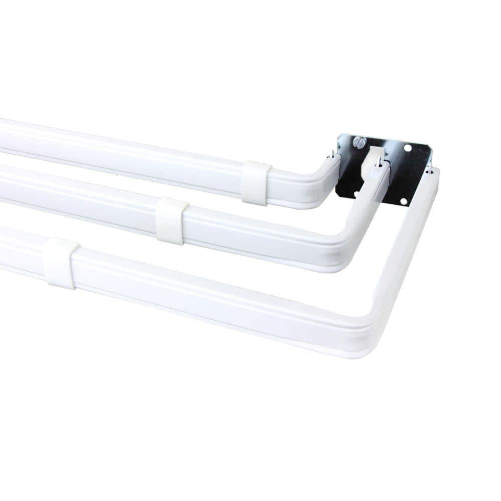 Rod Desyne 28 In 48 In Single Curtain Rod In White Kls1528 T The Home Depot