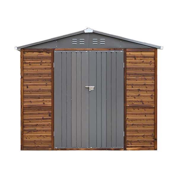 maocao hoom 6 x 8 ft Iron-Wood Combination Tool Shed-A Perfect Blend of Nature and Functionality,Garden Shed