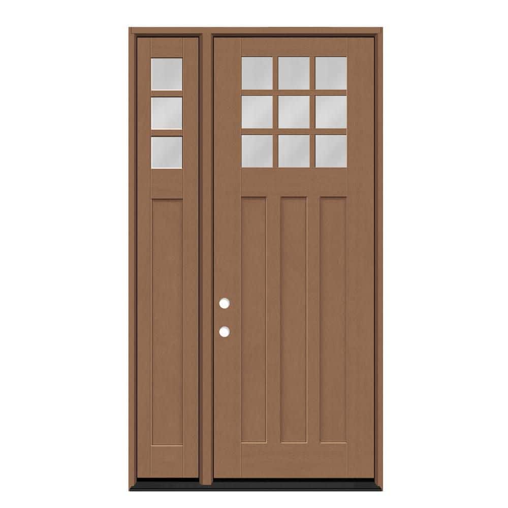 Regency 51 in. x 96 in. 1/4 9L-SDL Clear Glass RHIS Autumn Wheat Fiberglass Prehung Front Door with 12 in. SL_6 in. Jamb price history on PriceWatchPro