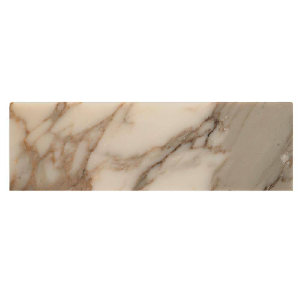 4" x 12" Polished White Marble Subway Tile