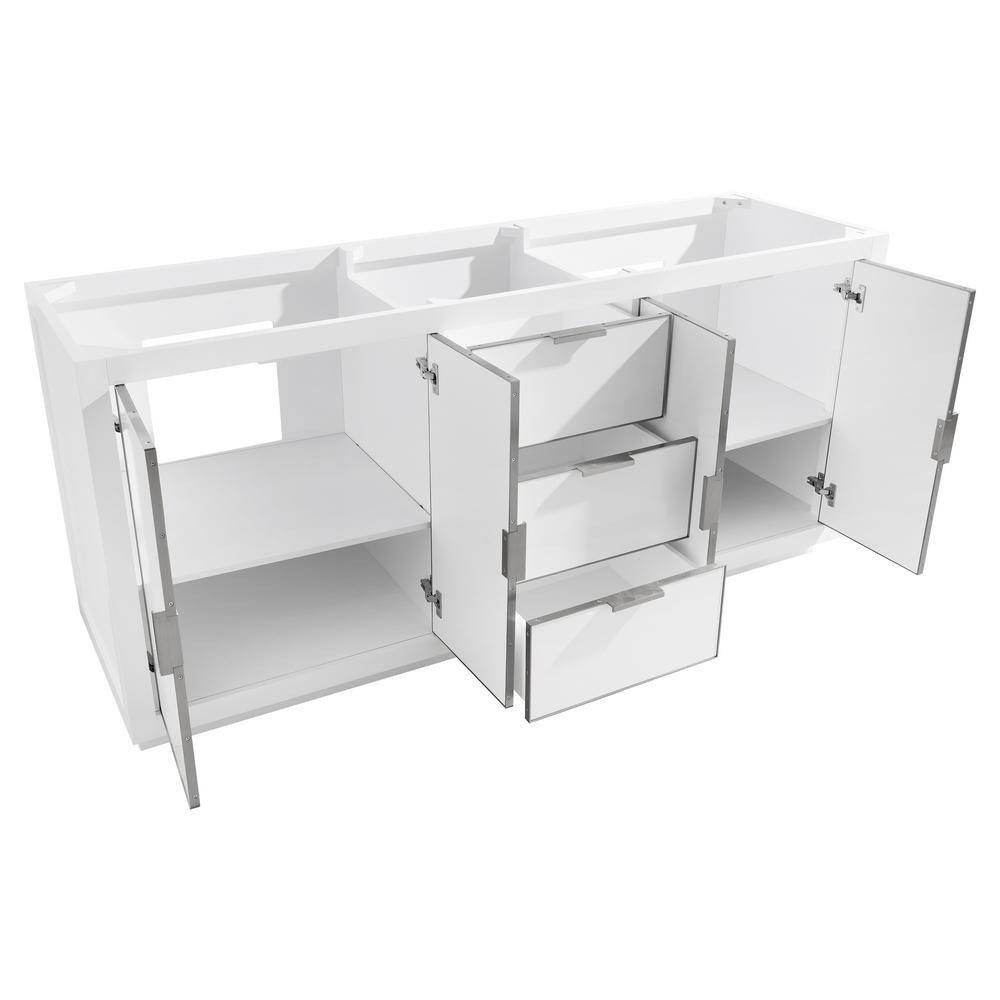 Austen 72" White Solid Wood Double Vanity Cabinet