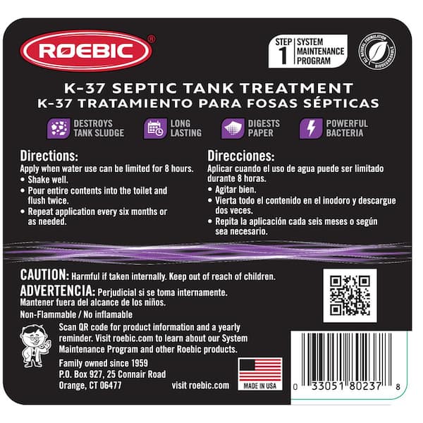Roebic 64 Oz Septic Tank Treatment K 37 H 3 The Home Depot