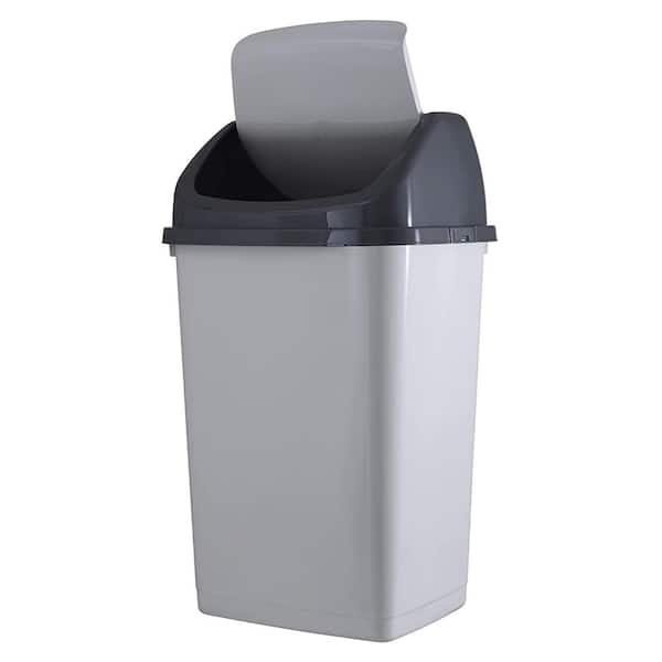 Superio 13 Gallon Swing Top Trash Can, White