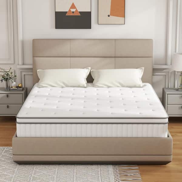 WONDER COMFORT Full Medium Firm Cool Gel Memory Foam Hybrid Mattress 10 in. Bed-in-a-Box Mattress with Pocketed Coils