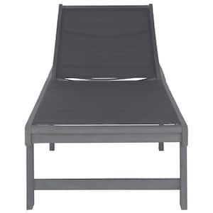 Manteca Ash Gray 1-Piece Wood Outdoor Chaise Lounge Chair with Textile Dark Gray Fabric