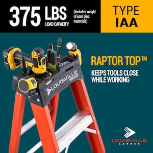 10 ft. Fiberglass Step Ladder with 375 lbs. Load Capacity Type IAA Duty Rating