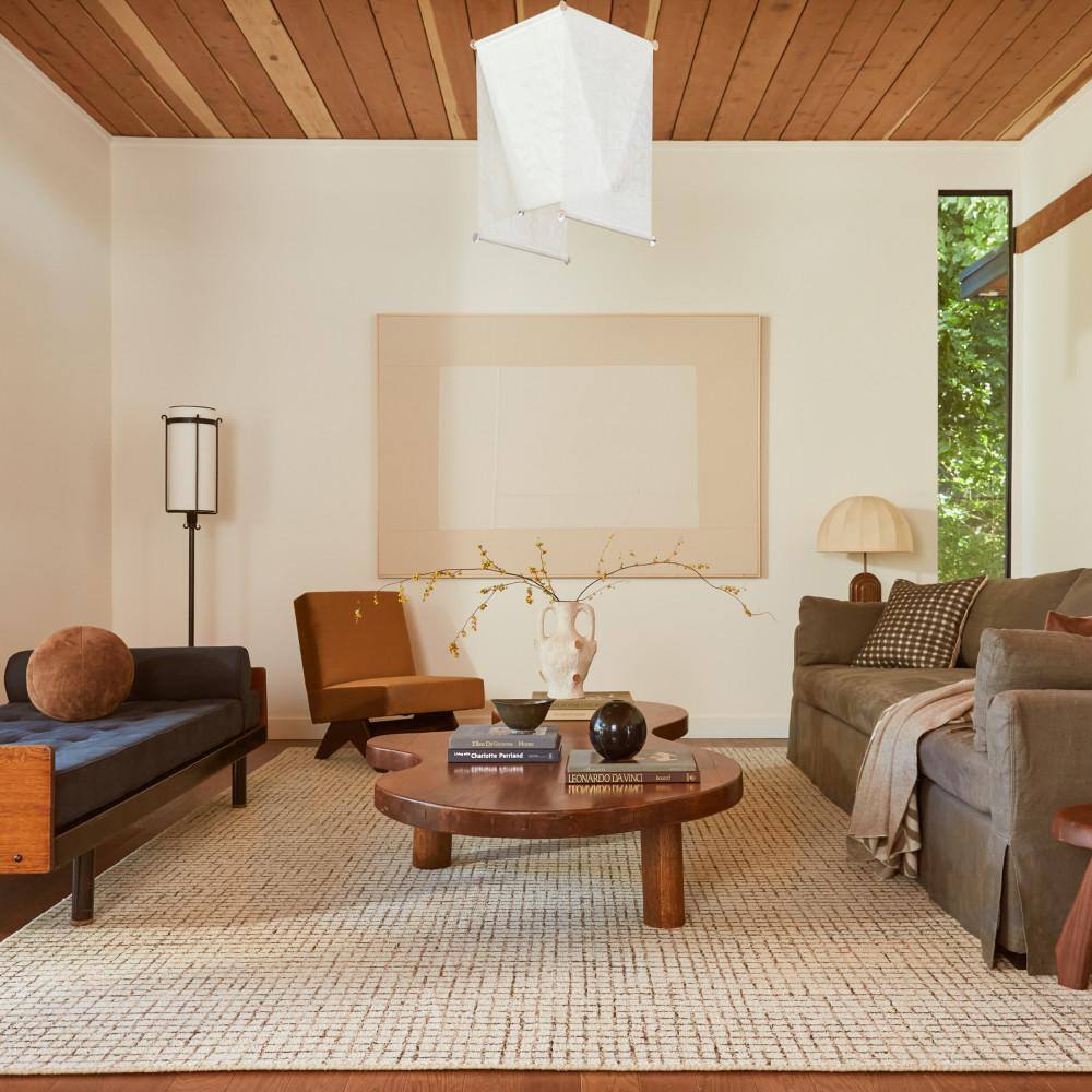 Melrose Cream and Brown Hand-Tufted Wool Runner Rug
