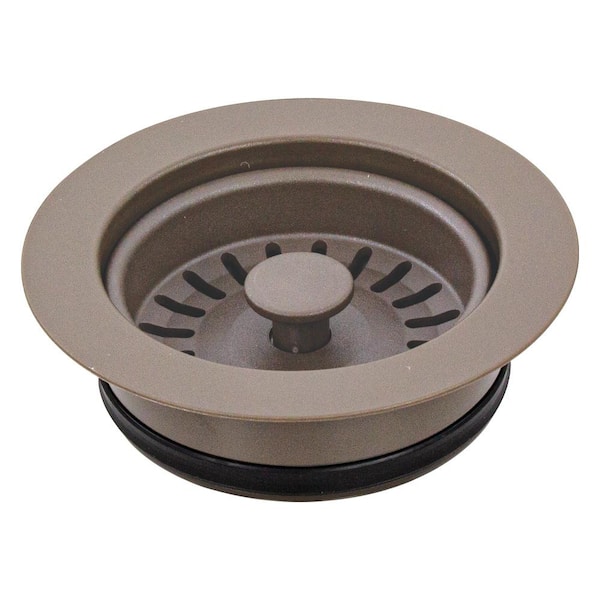 Transolid 3.5 in. Plastic Disposal Strainer in Truffle