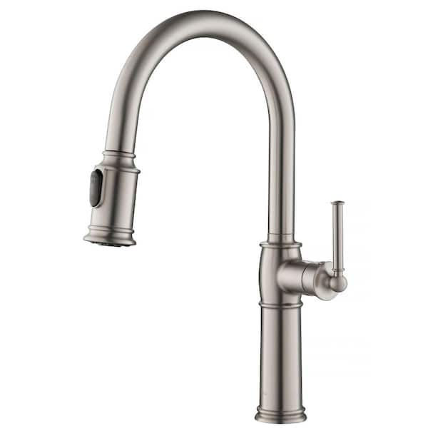 KRAUS Sellette Traditional Single-Handle Pull-Down Sprayer Kitchen Faucet in Spot Free Stainless Steel