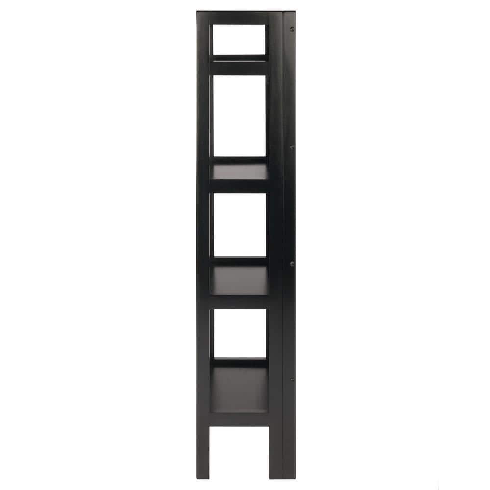 51.34" Black Solid Wood Folding Bookcase for Kids