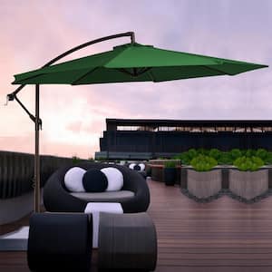 120 in. Innovative Tilt Design Offset Cantilever Umbrella in Green