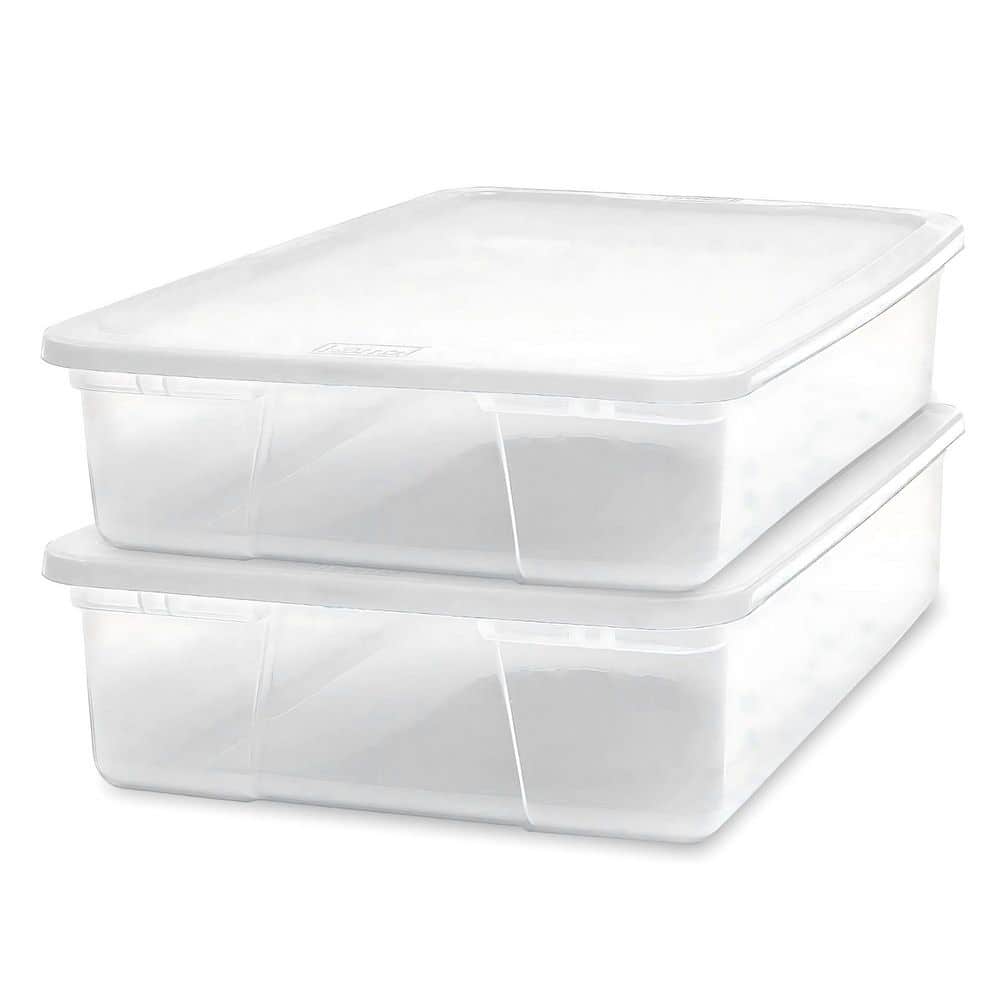 UPC 073527191155 product image for 28 Qt. Snaplock Clear Plastic Storage Container Bin with Secure Lid (2-Pack) | upcitemdb.com