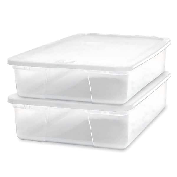 28 Qt. Snaplock Clear Plastic Storage Container Bin with Secure Lid (2-Pack)