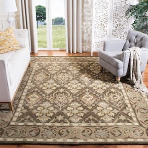 Anatolia Brown/Beige 6 ft. x 9 ft. Border Floral Medallion Area Rug