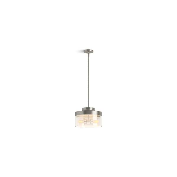 KOHLER Purist 2-Light Brushed Nickel Shaded Pendant Light