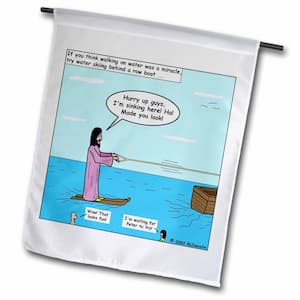 Rich Diesslins Funny Cartoon Gospel Cartoons 1 ft. x 1-1/2 ft. Jesus - Water Skiing Flag