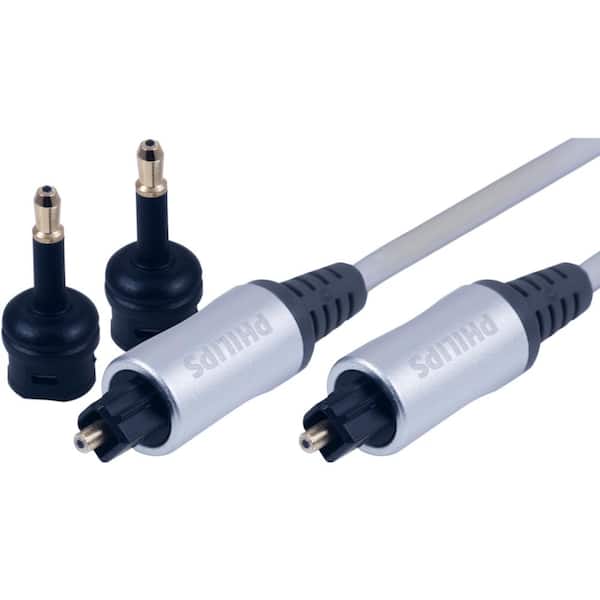 Philips 6 Toslink Fiber Optic Audio Cable with Mini Toslink Adapters SWA9326A/27 The Home Depot
