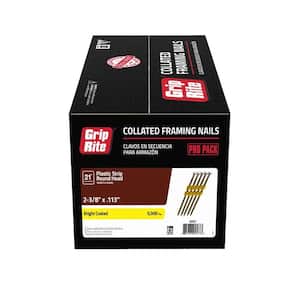 2-3/8 in. x 0.113 in. 21° Plastic Collated Vinyl Coated Smooth Shank Framing Nails 5000 per Box