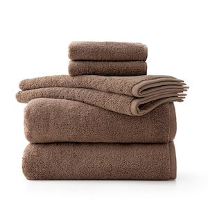 6-Piece Brown Luxury Cotton Towel Set