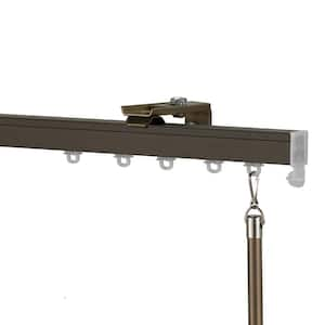 Euroscope 36 in. Non-Adjustable Single Traverse Window Curtain Rod Set in Bronze