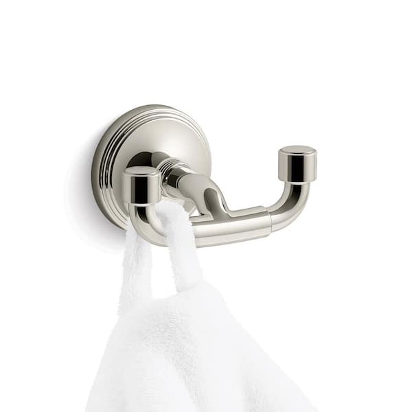 Paces Wall Mounted J-Hook Robe Hook in Vibrant Polished Nickel