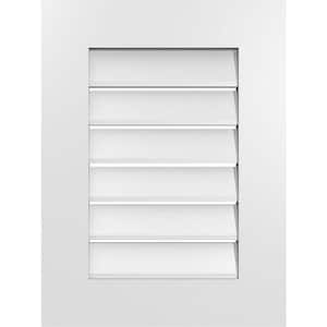 18 in. x 24 in. Vertical Surface Mount PVC Gable Vent: Functional with Standard Frame