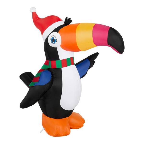 Home Accents Holiday 3.5 ft. LED Toucan with Santa Hat Christmas ...