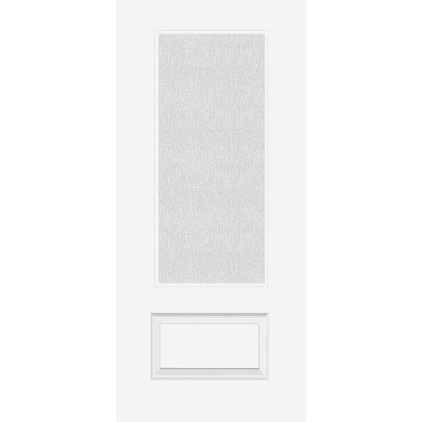 Steves & Sons Legacy 36 in. x 80 in. Universal Handing 3/4 Lite Rain Glass Primed White Finish Fiberglass Front Door Slab