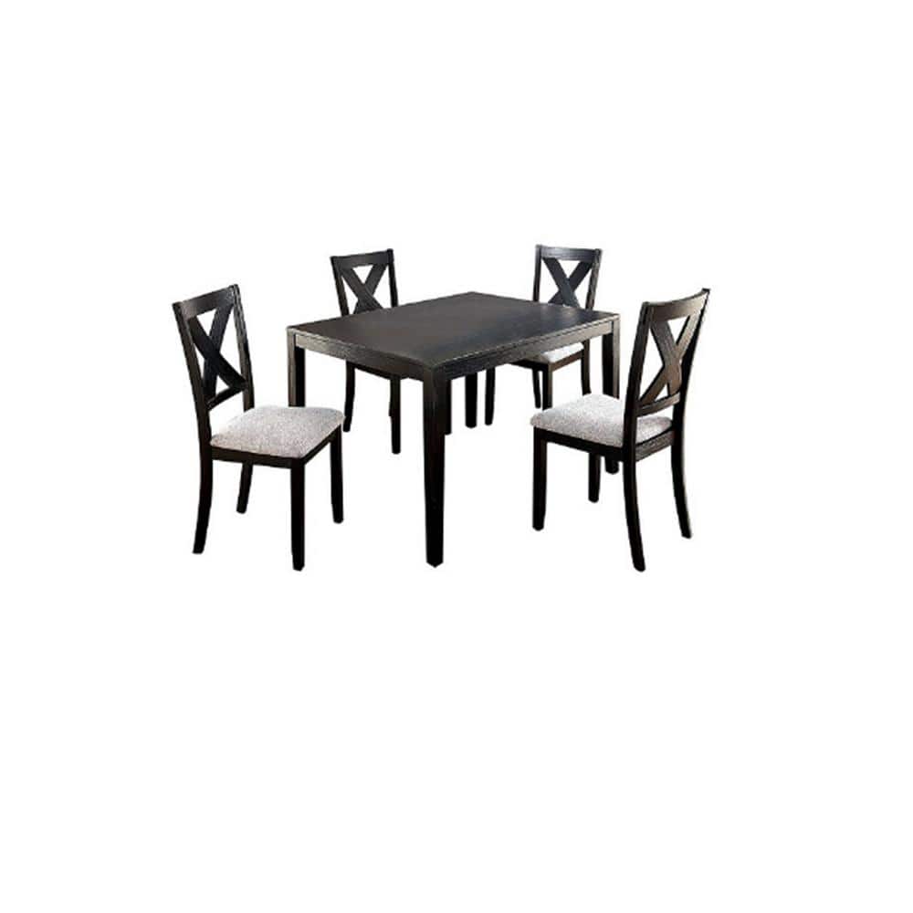 Worldwide Glenham 48 in. Rectangular Brushed Black 5PC Dining